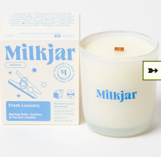 Milk Jar Candle - Fresh Laundry